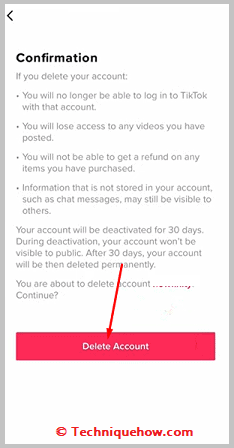 Cómo eliminar a todos los seguidores en TikTok: eliminación de seguidores Haga clic en Eliminar cuenta1