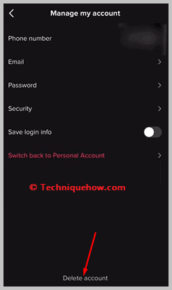 Cómo eliminar a todos los seguidores en TikTok: eliminación de seguidores Haga clic en Eliminar cuenta