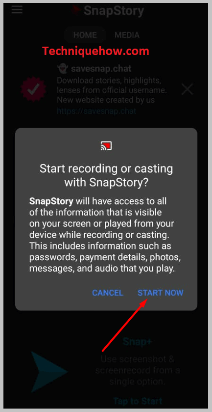 haga clic en Empezar ahora en Guardar historia