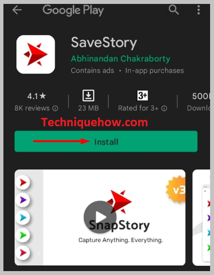 Descarga la aplicación en Snap Story