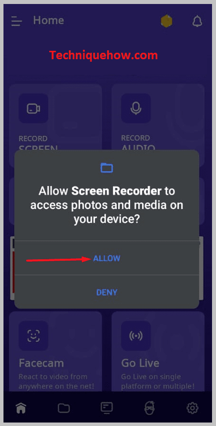 Haga clic en Permitir en el permiso 