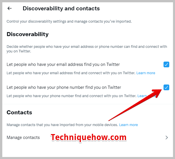 Permitir que las personas con tu número de teléfono te encuentren en Twitter