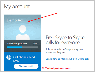 Haga clic en la opción Perfil de Skype