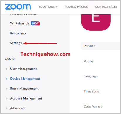 haga clic en Configuración de zoom