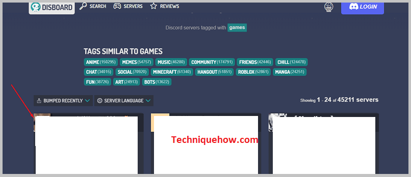 Haga clic en la categoría del servidor