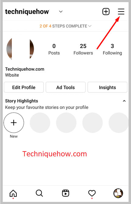 Toca el ícono de tres líneas