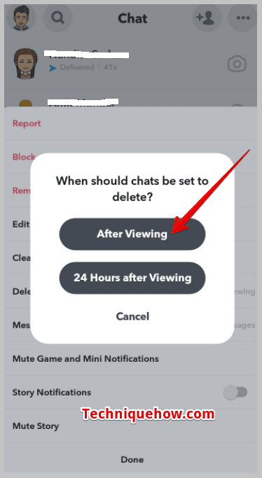     Opción después de ver