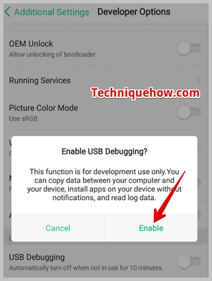 Modo de depuración del desarrollador
