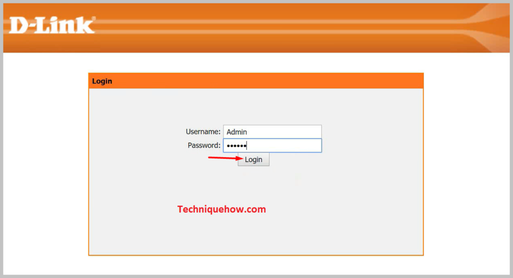     inicia sesión con tus credenciales de dlink