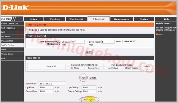 Velocidad límite del enlace D