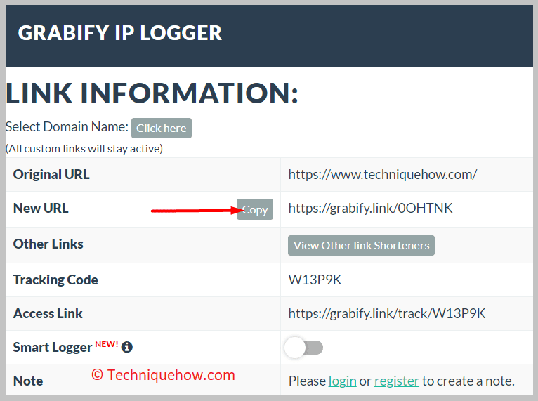enlace llamado Nuevo enlace