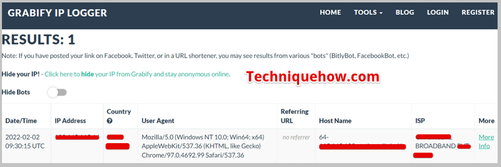 Registros de seguimiento
