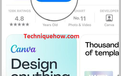 Aplicación para convertir el tamaño de la imagen de perfil de Instagram install Canva on iPhone from app store