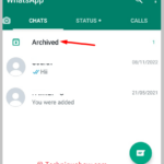 Cómo encontrar chats ocultos en WhatsApp click on the Archived option