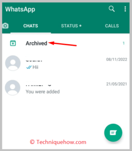 click on the Archived option