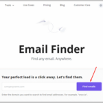 Cómo encontrar información de usuario de Instagram por nombre de usuario click on the Find Emails button