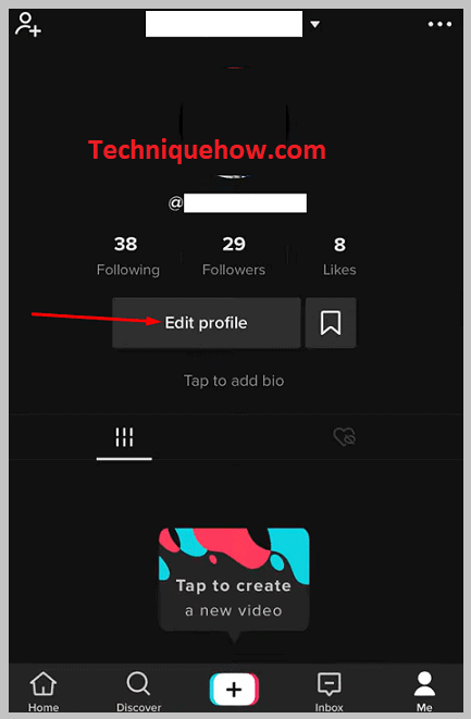 Toca Editar perfil de TikTok