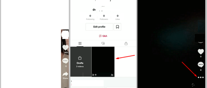 Open TikTok and tap on the three-dots icon