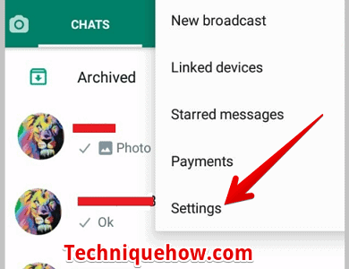 Settings screen