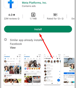 Install Facebook lite