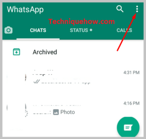 click on the three-dot sign on whatsapp