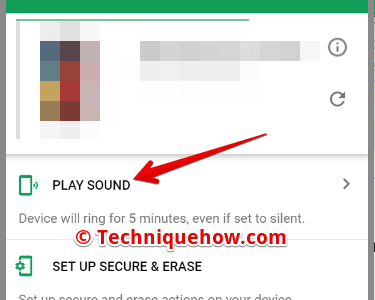 find my device play sound option