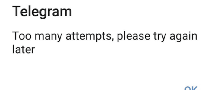 Telegram Too Many Attempts Please Try Again Later