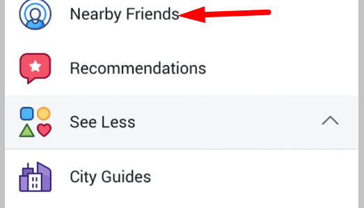 Nearby Friends section
