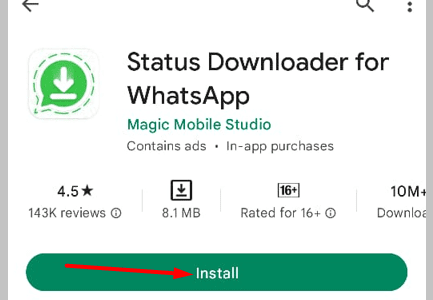 Status Downloader app from the Google Play Store