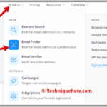 Herramientas de búsqueda de correo electrónico de Spotify click-product-and-select-email-finder-option