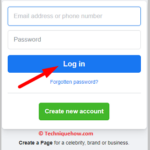 Log in to your Facebook
