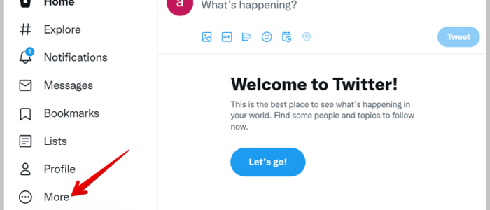 click on the option More
